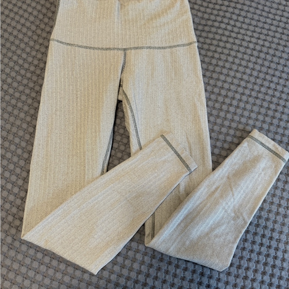 Lululemon Wunder Under Pant High-Rise Heathered Herringbone White Slate 🍋
